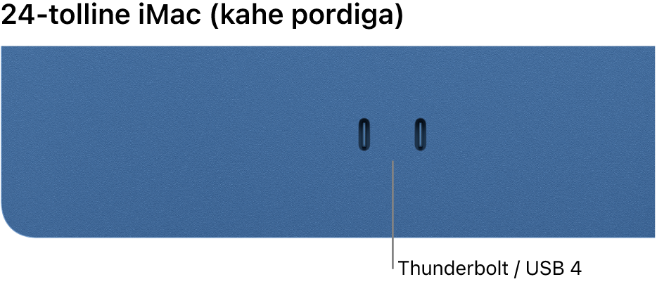 iMac, millel on kaks Thunderbolt- / USB 4-porti.