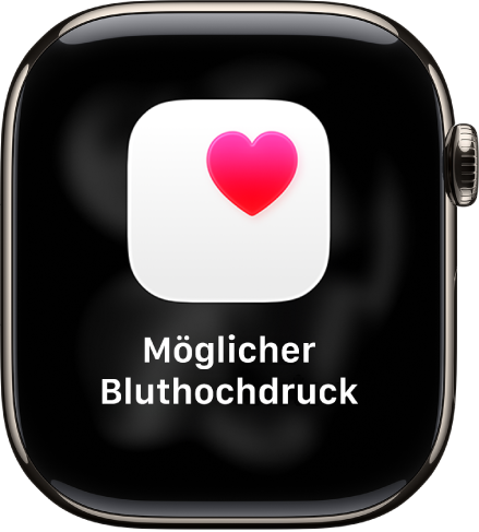 Eine Herzfrequenz-Mitteilung, die möglichen Bluthochdruck anzeigt.