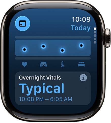 Una pantalla de la app Constantes Vitales que muestra las métricas de salud nocturnas.