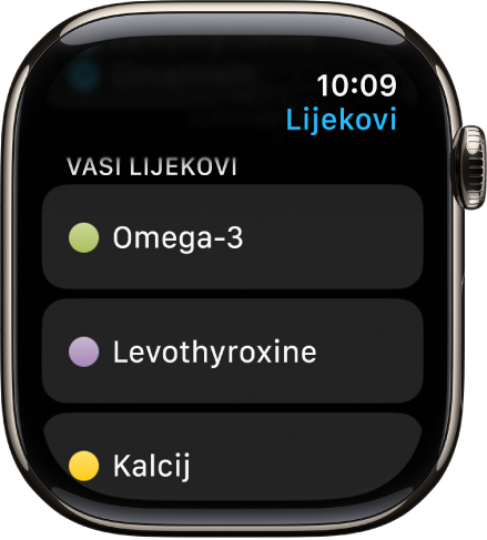 Aplikacija Lijekovi s popisom svih lijekova.