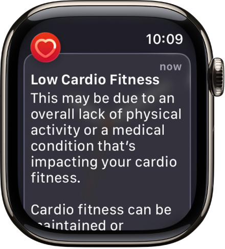 „Heart Rate“ įspėjimas, apimantis žemą fizinę parengtį.