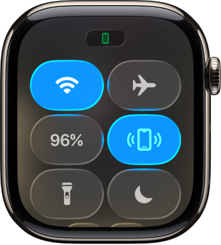 Central de Controle, com o botão Contatar o iPhone na parte superior direita.