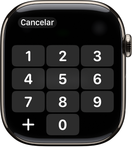 O teclado numérico na aplicação Telefone.