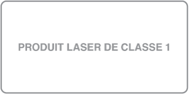 Étiquette indiquant « Produit laser de Classe 1 »