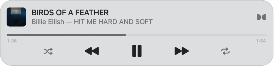 Manji MiniPlayer aplikacije Glazba prikazuje samo kontrole (a ne omot albuma).