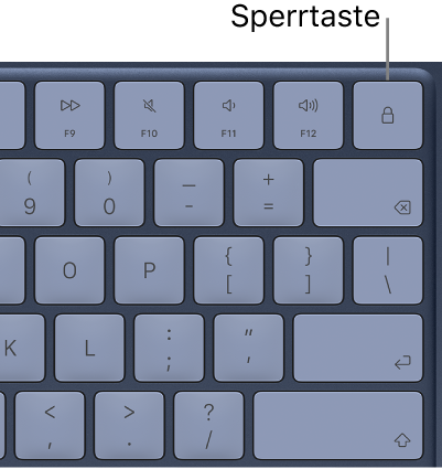 Die Sperrtaste auf einer Tastatur des MacBook Neo.