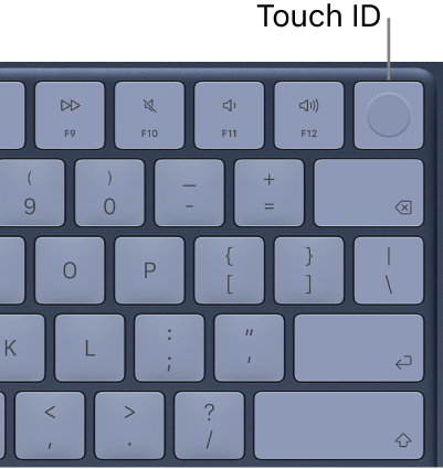 MacBook Neo klaviatūras Touch ID.