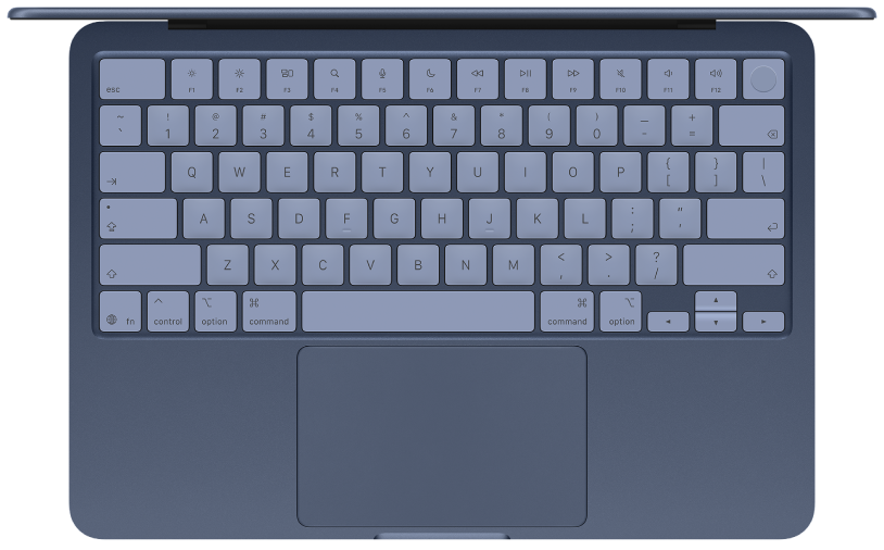 Bovenaanzicht van de MacBook Neo.