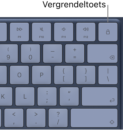 De vergrendeltoets op het toetsenbord van een MacBook Neo.