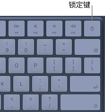 MacBook Neo 键盘上的锁定键。