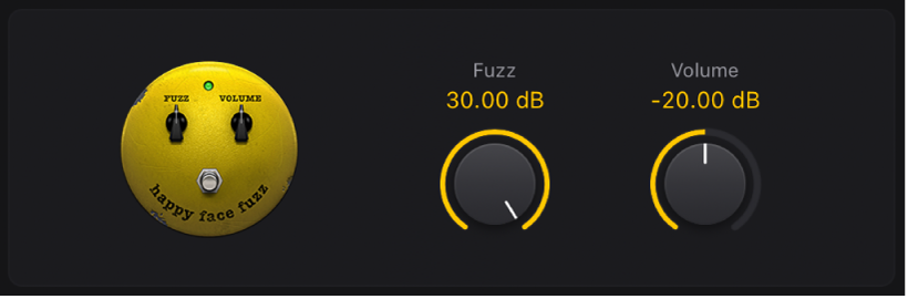 Ilustración. Ventana del stompbox Happy Face Fuzz.
