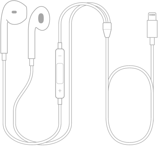 Audífonos EarPods con conector Lightning.