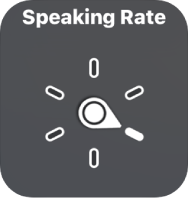 Rootori juhtseade, kus valija on suunatud seadele Speaking Rate.