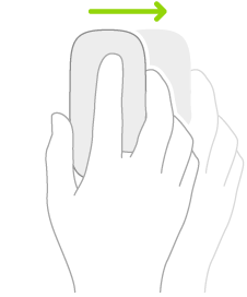 Illustration symbolisant l’utilisation d’une souris pour afficher Slide Over.
