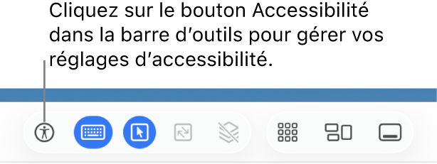 Le bouton Accessibilité de la barre d’outils du partage d’écran est affiché.