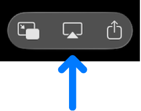 ตัวควบคุมการเล่นในแอป Apple TV ไอคอนวิดีโอ AirPlay จะอยู่ใต้แถบดำเนินการ
