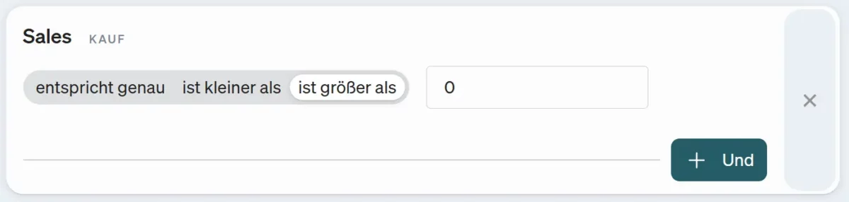 Screenshot Bedingung hinzufügen