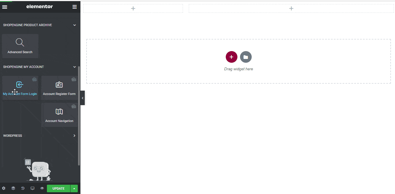 Create My Account Login/Register Page with ShopEngine