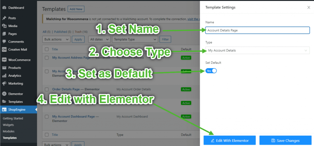 Create My Account Details Page with ShopEngine