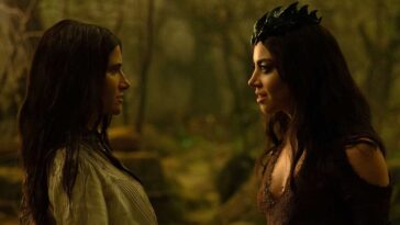 Agatha and Death in a heated confrontation.