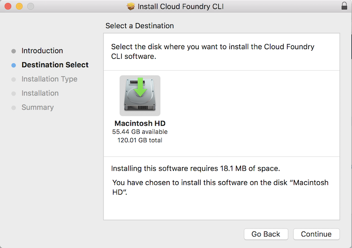 Install Cloud Foundry Command Line Interface on macOS