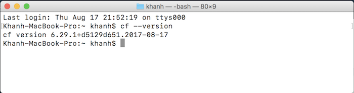 Install Cloud Foundry Command Line Interface on macOS