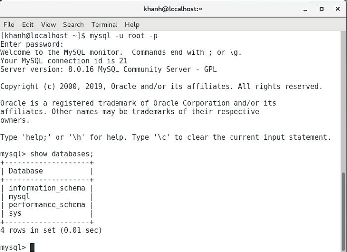Cài đặt MySQL Community Server trên CentOS 7