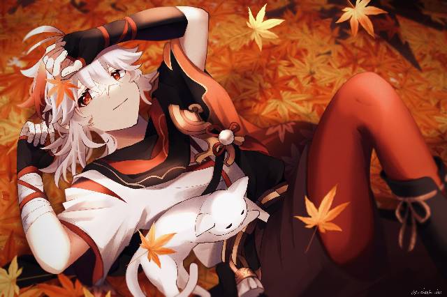 一张kazuha,枫原万叶,原神绘画图片