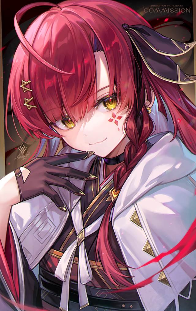 红头发,赤,和服图片