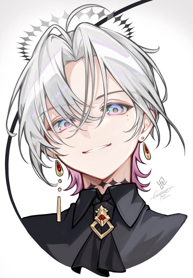 美青年,白发,穿洞图片