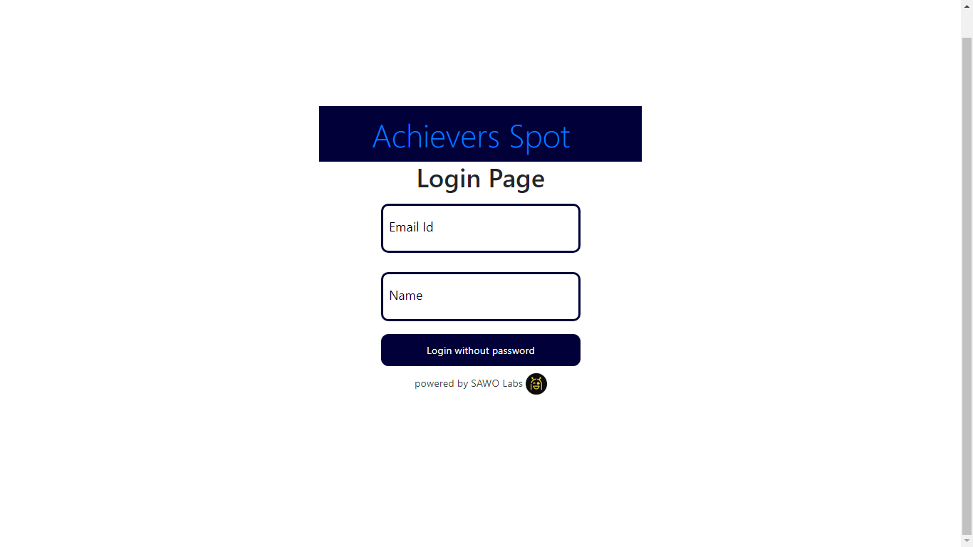 Website Presentatio in chrome browser