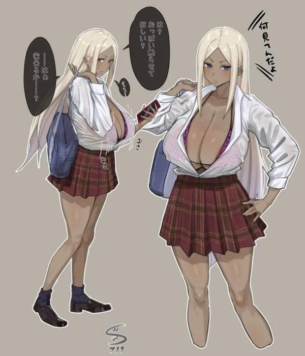 黒ギャグ・白ギャル二次エロイラスト