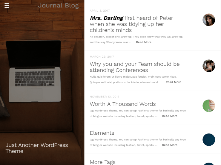 Journal Blog-stylish Journalistic WordPress Theme