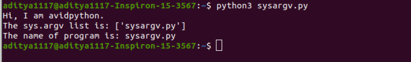 sys.argv example in Python