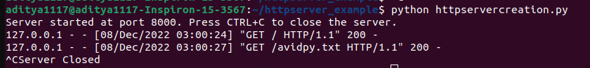 simplehttpserver example