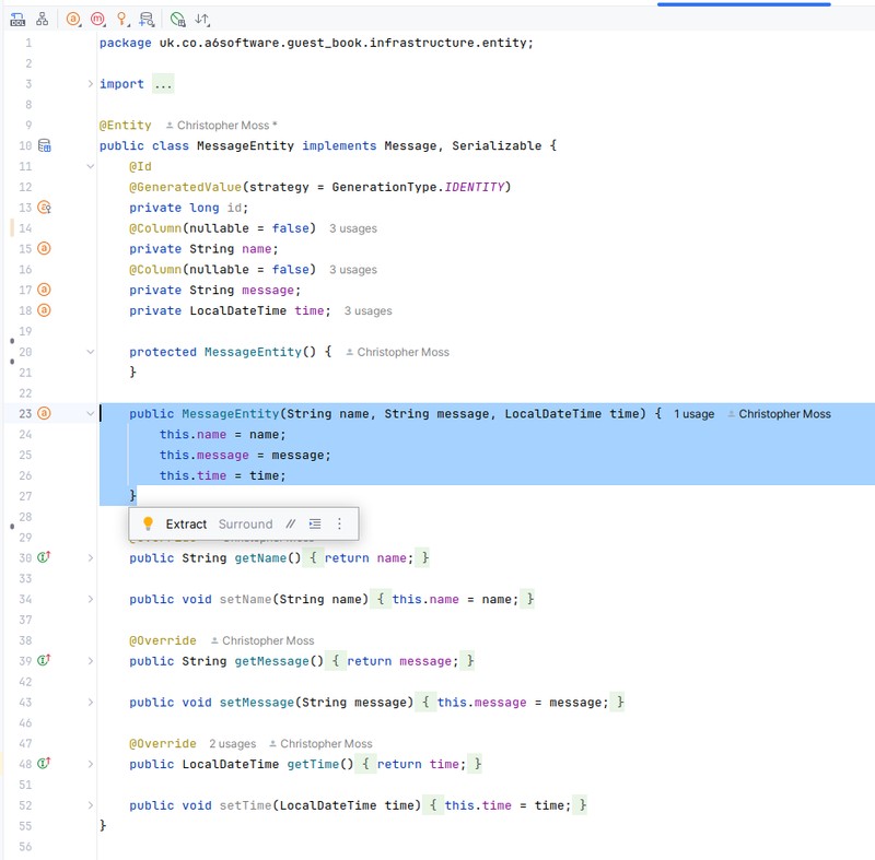 why i needed the extra constructor