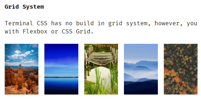 terminal.css Grid Sysytem