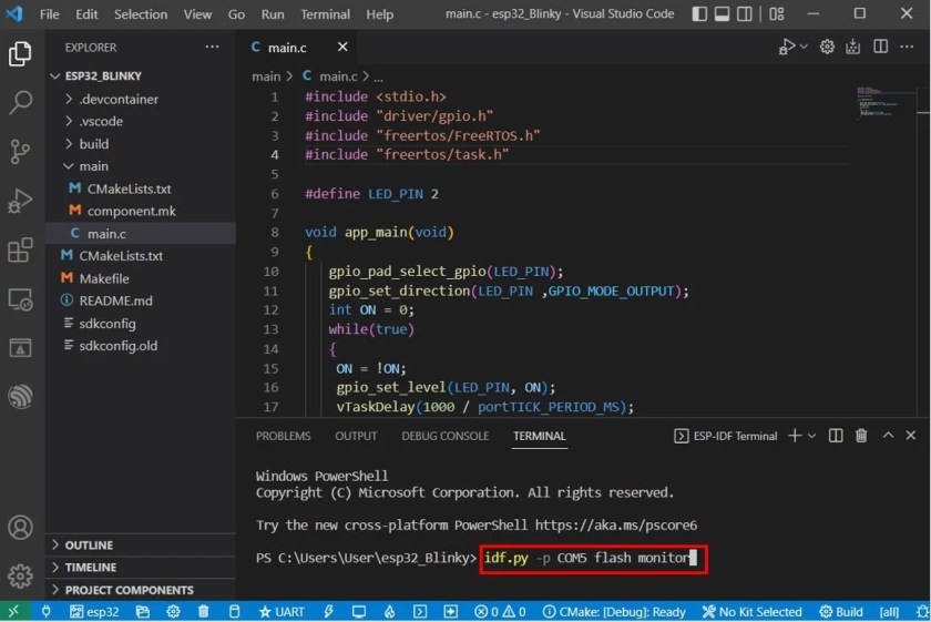 ESP32 Blink LED project 3