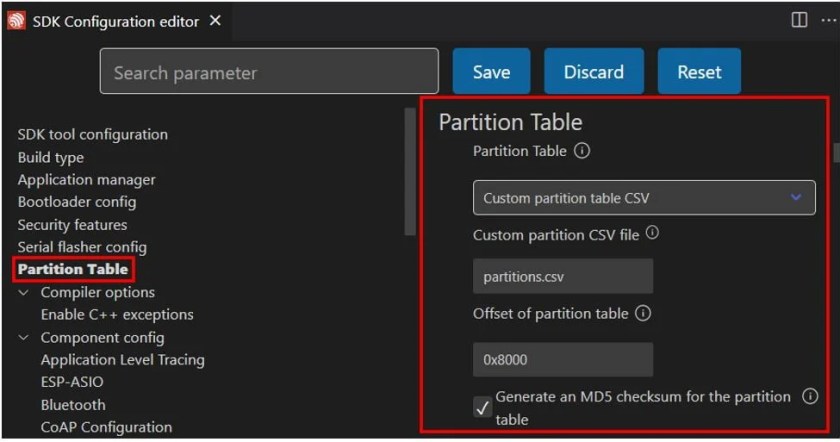 ESP32 SPIFFS Read File using ESP-IDF Partition Table Config