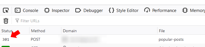 REST API responds POST request with a 301