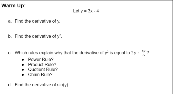 Implicit Differentiation Examples Implicit Differentiation Examples