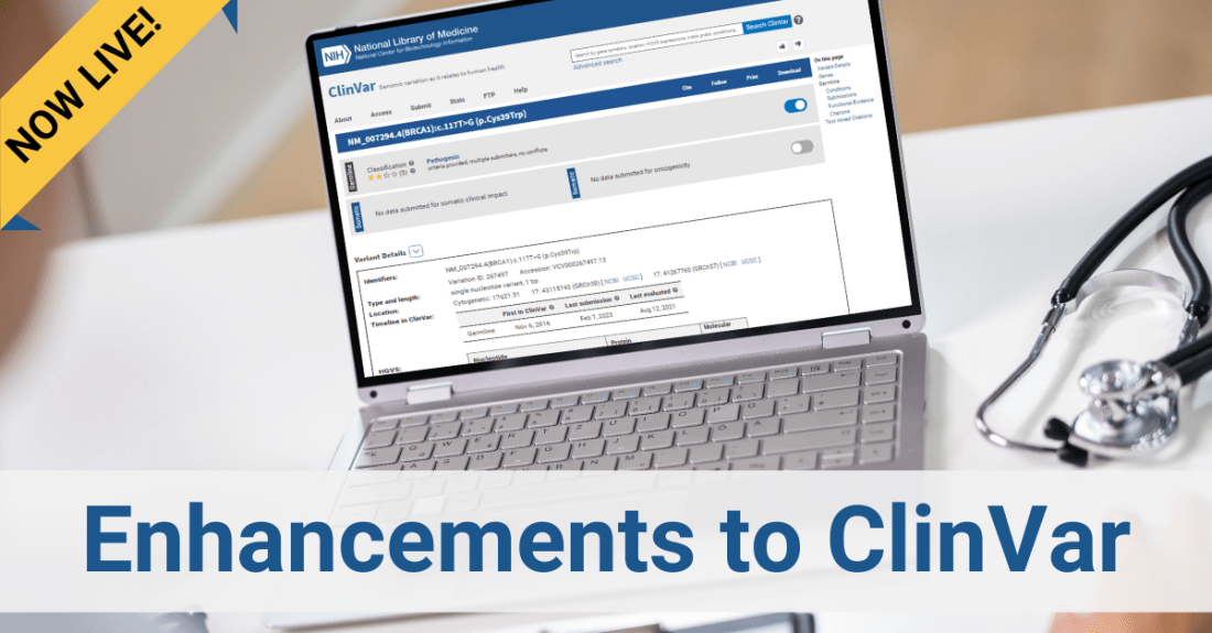 Enhancements to ClinVar Website Now Live