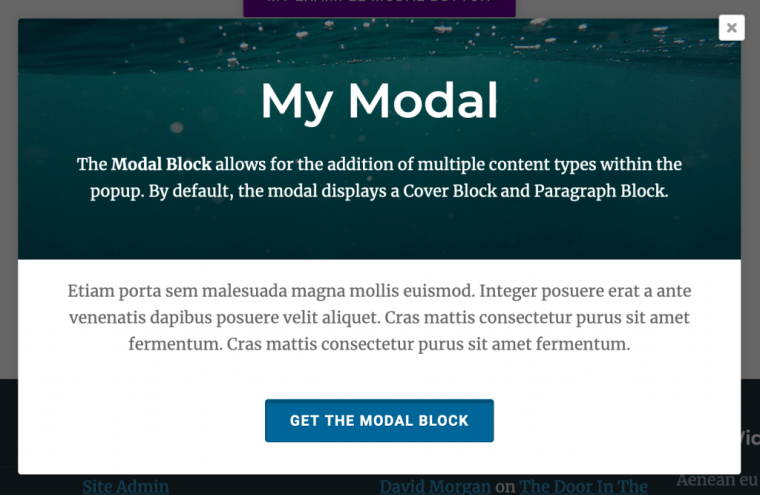 WordPress Modal Popup Block