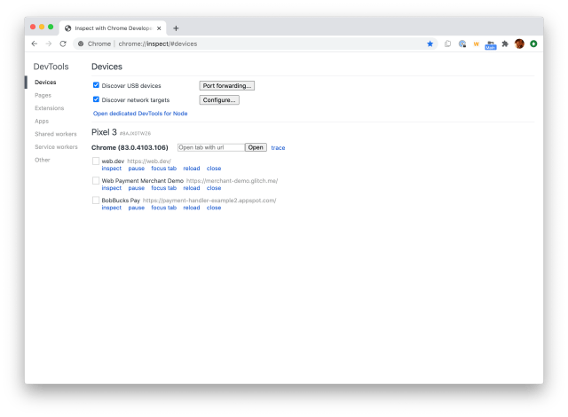 The Discover USB Devices checkbox is enabled.