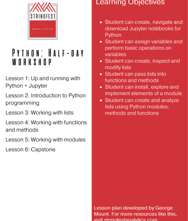 Python: Half-day workshop