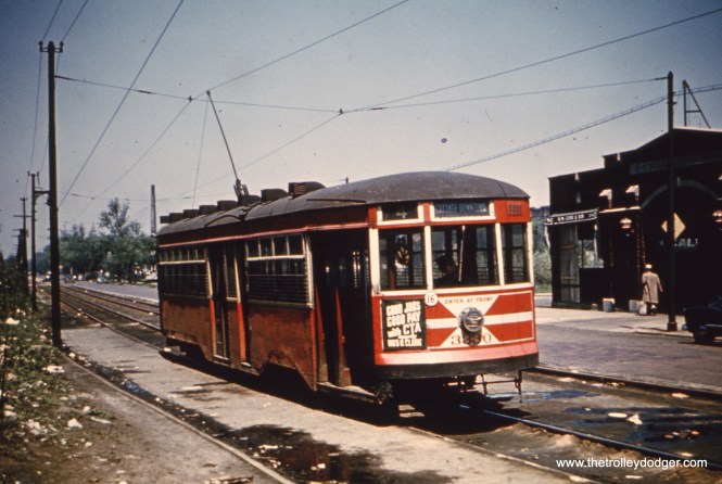 CTA Peter Witt 3330 on route 4. These cars were shifted to Cottage Grove from Clark-Wentworth in 1947 after postwar PCCs took over that line.