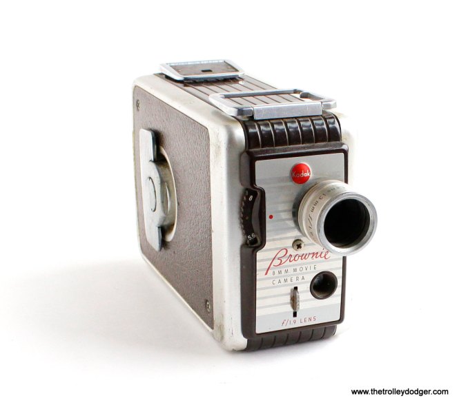 A Kodak Brownie 8mm movie camera.