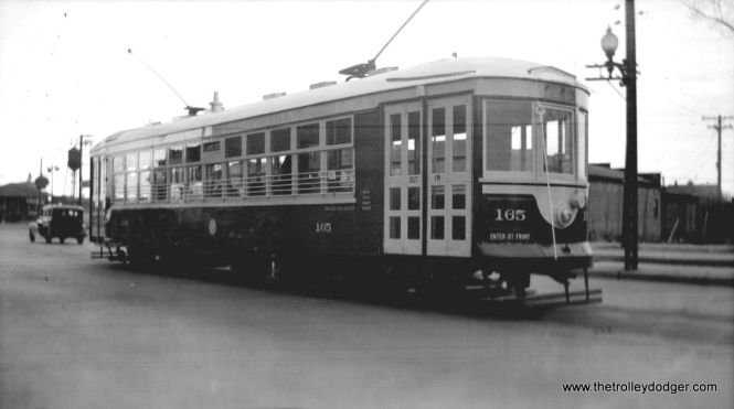 C&WT 165 on February 23, 1939. This car has already been repainted into the familiar blue and white colors.