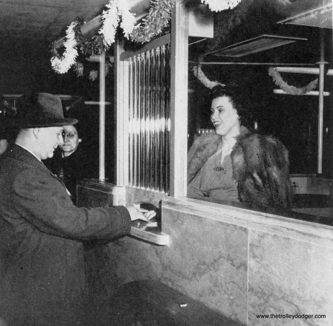A ticket taker at the April 1943 event.