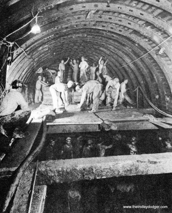 Mining clay in the subway.